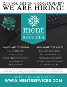 Ment Marketing & Creative Services now Hiring Poster