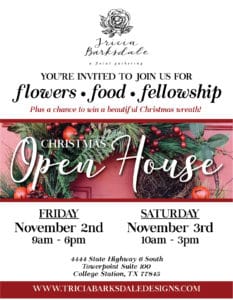 Tricia Barksdale Designs Open House Flyer