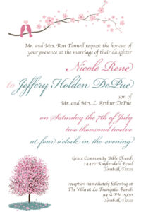 Wedding Custom Invitation (info edited for privacy)