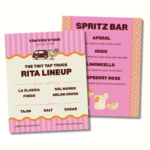 Tiny Truck Menus